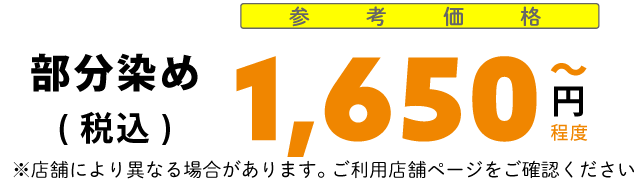 部分染め110円から